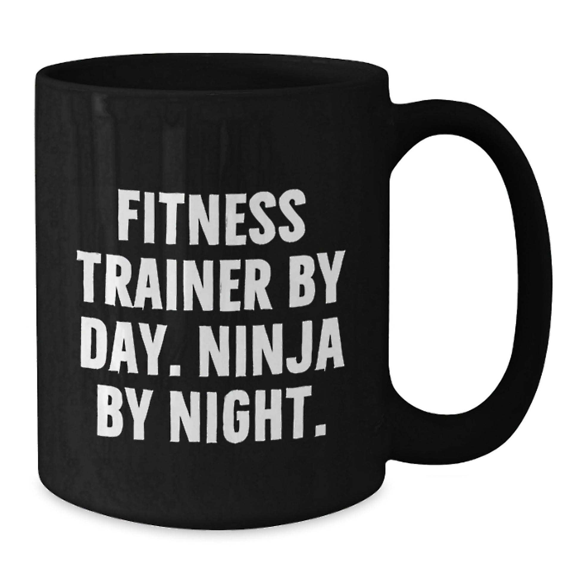 Fitness Trainer Gifts from Friends, Fitness Trainer By Day. Ninja By Night. Graduation Unique Gifts for Men Women Coworkers Family Black Coffee Mug - The Buy Boom