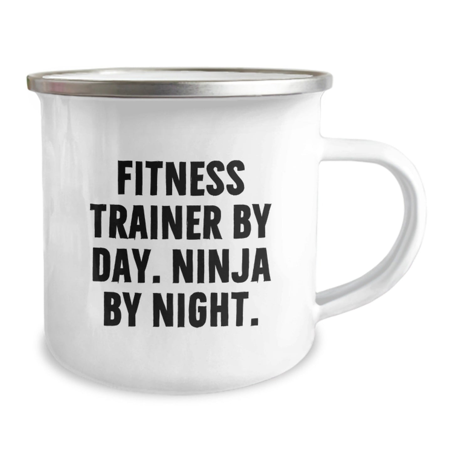 Fitness Trainer Gifts from Friends for Men - Funny Camping Mug, 'Fitness Trainer By Day. Ninja By Night.' - Unique Graduation Gifts - The Buy Boom