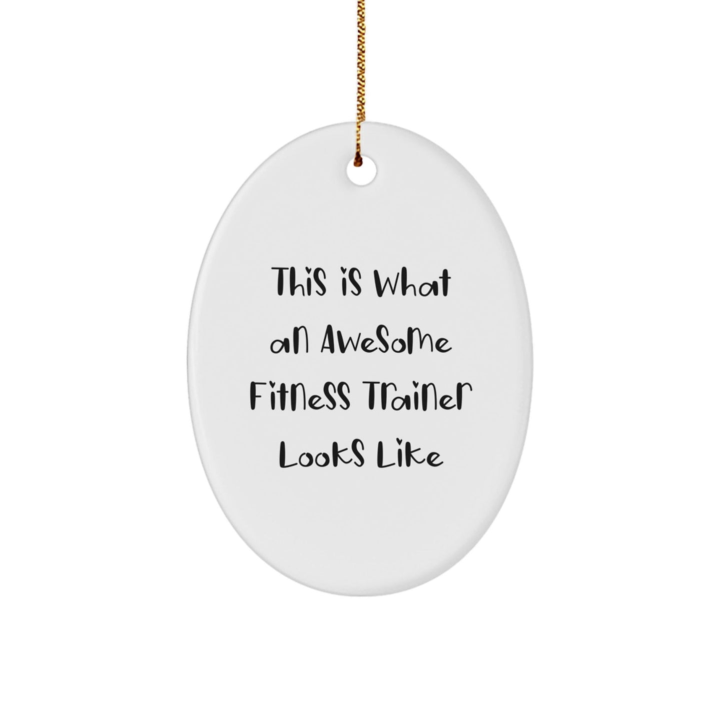 Fitness Trainer Gifts from Friends - This Is What An Awesome Fitness Trainer Looks Like Oval Ornament for Men, Women, Coworkers, Family, and Friends - Christmas Unique Gift - The Buy Boom