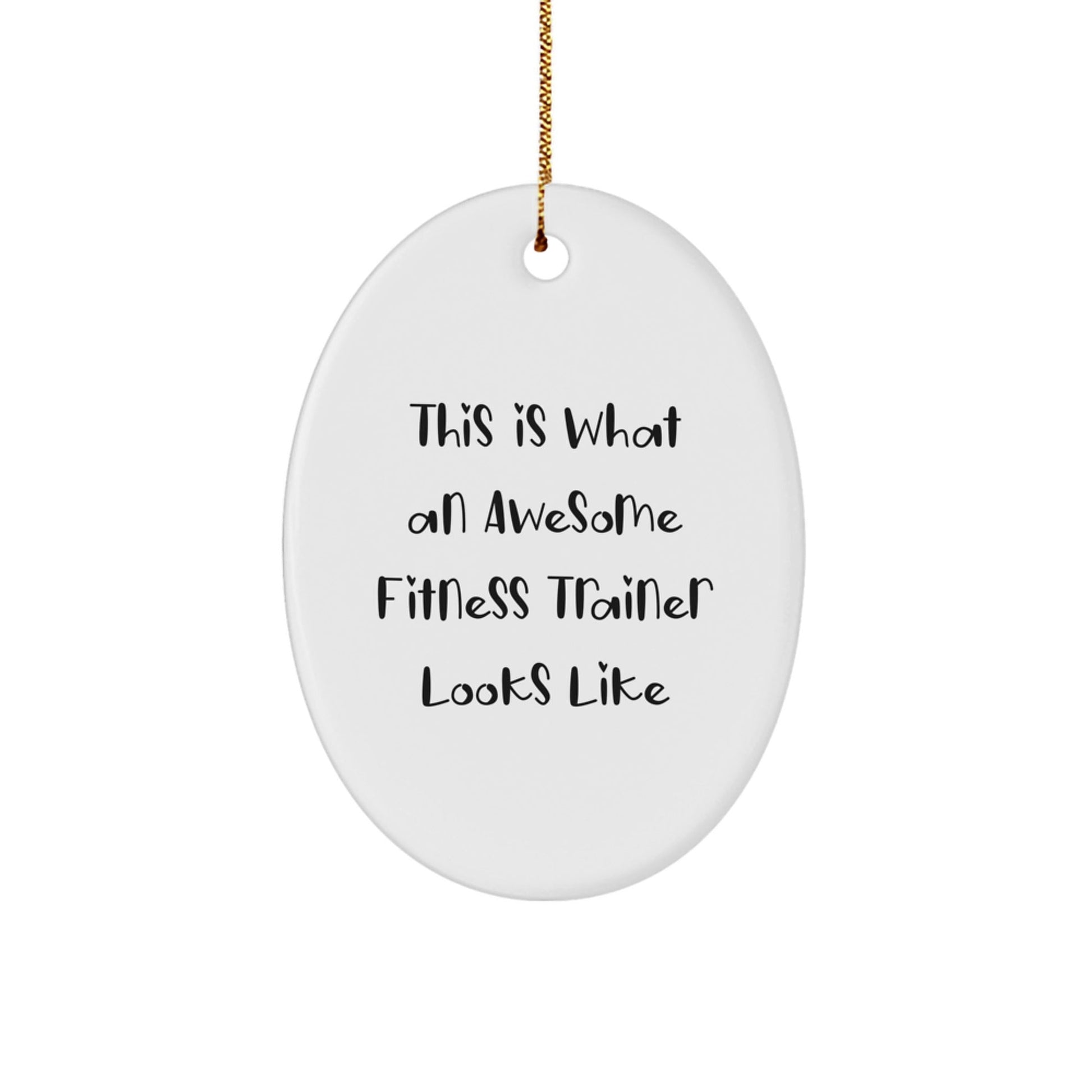 Fitness Trainer Gifts from Friends - This Is What An Awesome Fitness Trainer Looks Like Oval Ornament for Men, Women, Coworkers, Family, and Friends - Christmas Unique Gift - The Buy Boom