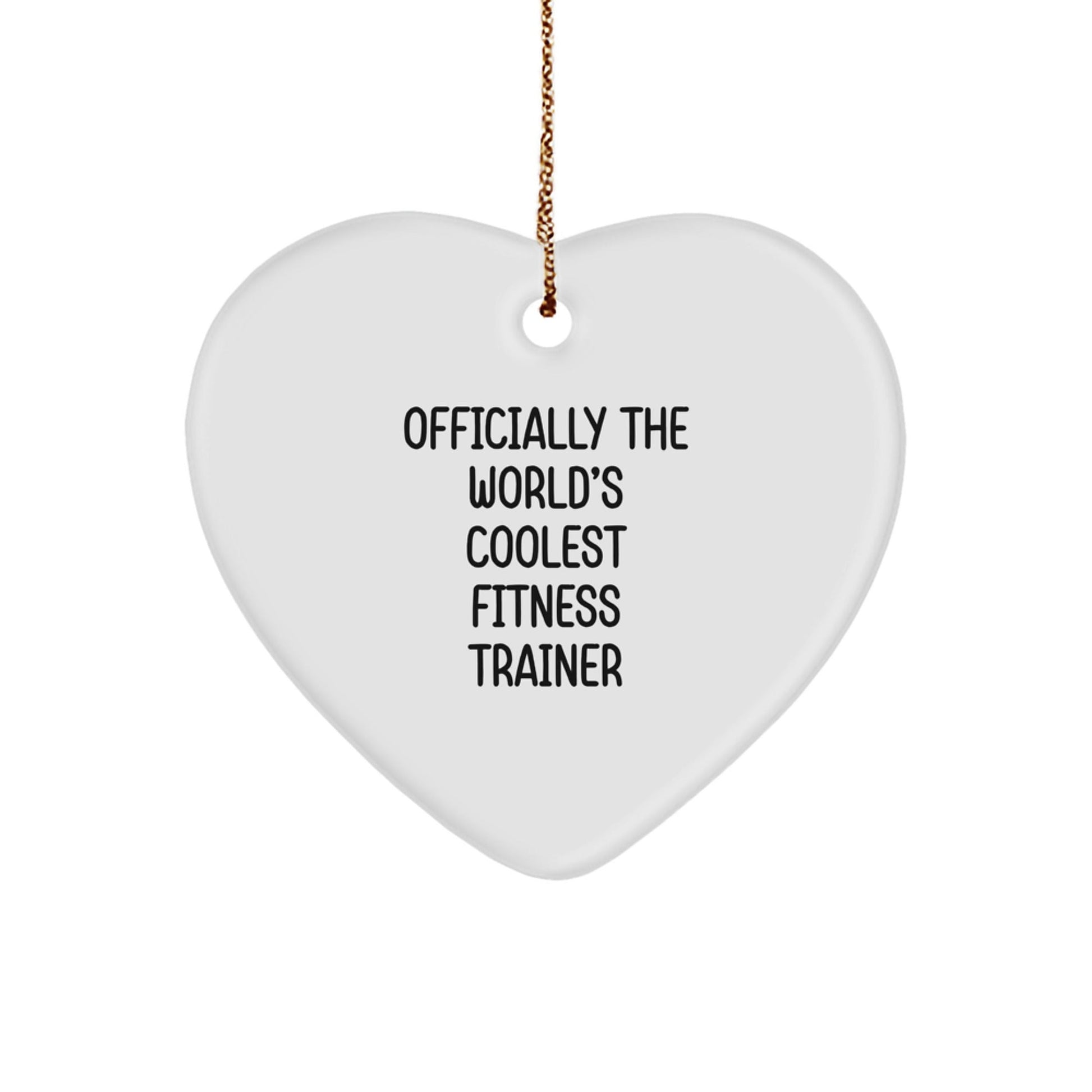 Fitness Trainer Gifts from Friends, Unique Christmas Heart Ornament, 'Officially The World's Coolest Fitness Trainer' Quote, for Men, Women, or Coworkers - The Buy Boom