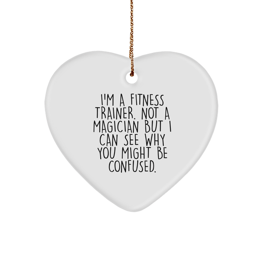 Fitness Trainer Gifts, Funny Quote Heart Ornament, Christmas Unique Gifts from Friends to Fitness Trainers - The Buy Boom