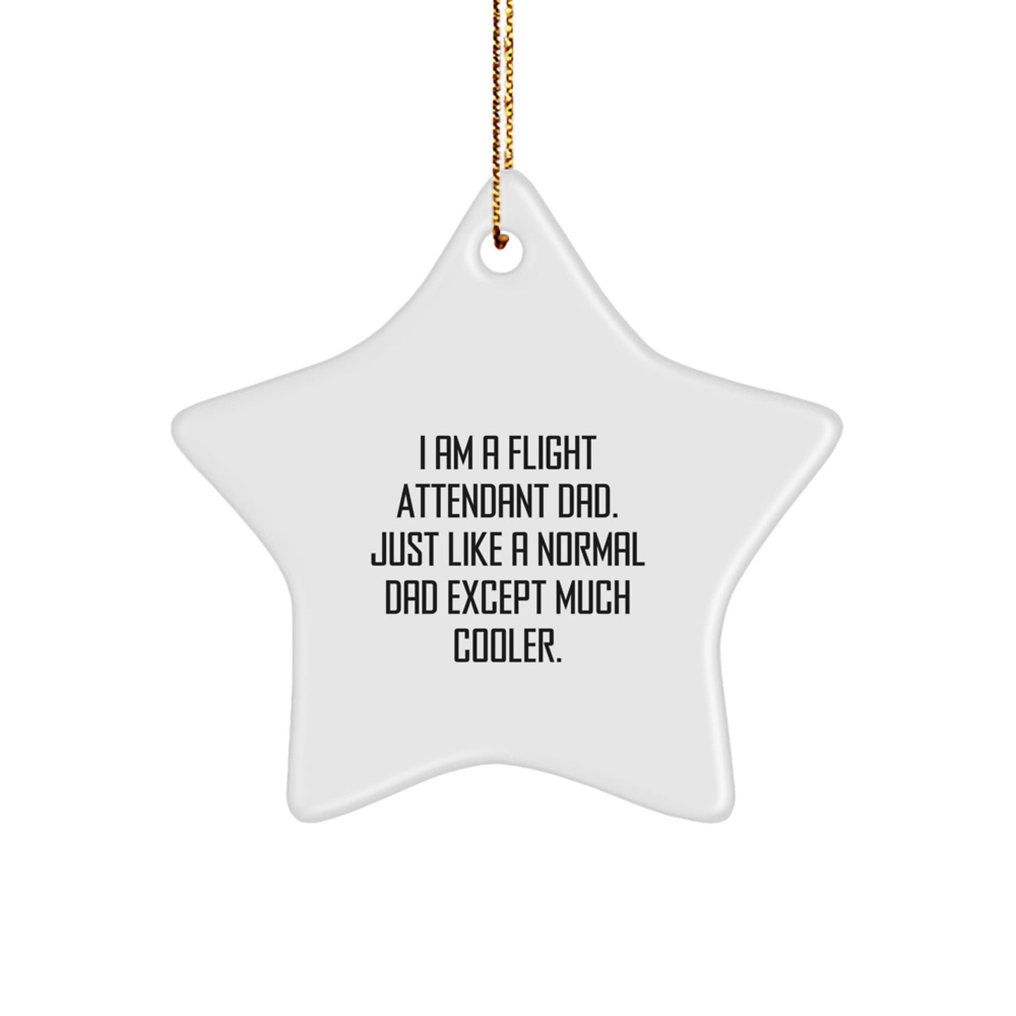 Flight Attendant Dad Gifts, Star Ornament for Flight Attendant, Funny Quote Christmas Unique Gifts from Dad, Gifts for Flight Attendant - The Buy Boom