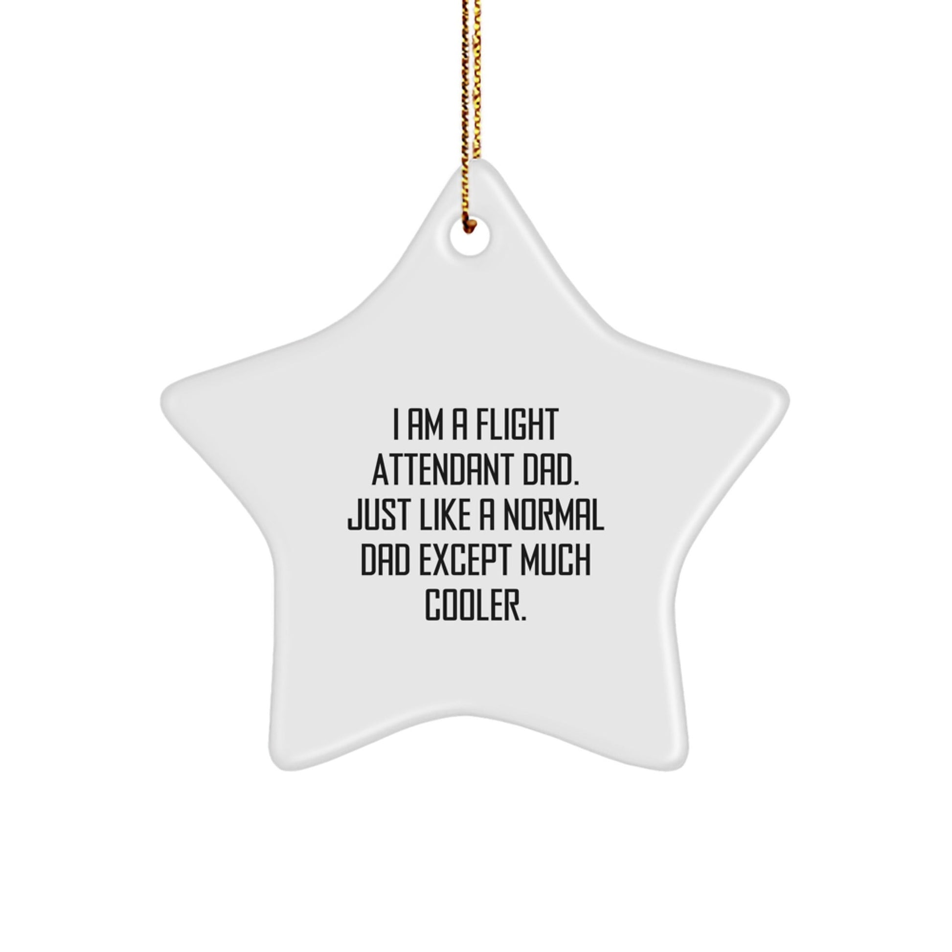 Flight Attendant Dad Gifts, Star Ornament for Flight Attendant, Funny Quote Christmas Unique Gifts from Dad, Gifts for Flight Attendant - The Buy Boom