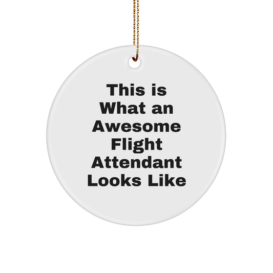 Flight Attendant Gifts, This Is What An Awesome Flight Attendant Looks Like, Circle Ornament, Funny Christmas Unique Gift from Friends, Gifts for Flight Attendants - The Buy Boom