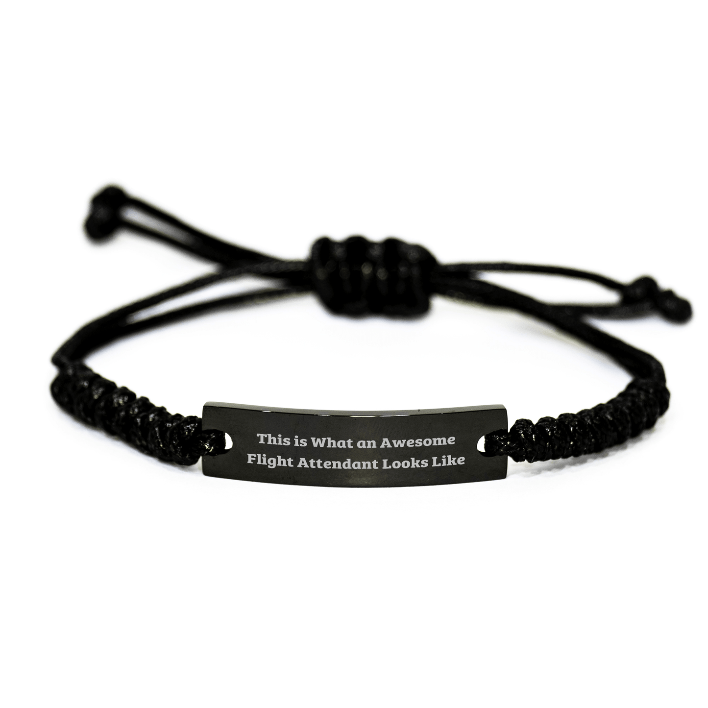 Flight Attendant Rope Bracelet, Funny Quote Gifts from Friends for Men, Inspirational Accessory, Adjustable from 3.34 to 9.84 inches, Father's Day Unique Gifts - The Buy Boom