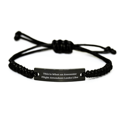 Flight Attendant Rope Bracelet, Funny Quote Gifts from Friends for Men, Inspirational Accessory, Adjustable from 3.34 to 9.84 inches, Father's Day Unique Gifts - The Buy Boom