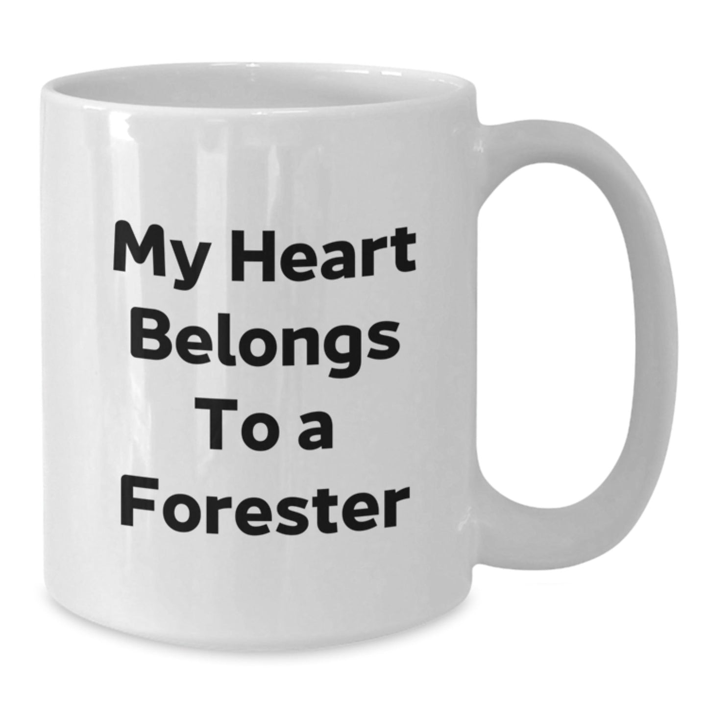 Forester Gifts from Friends Unique White Coffee Mugs Funny Quote 'My Heart Belongs To A Forester' Birthday Unique Gifts for Forester - The Buy Boom