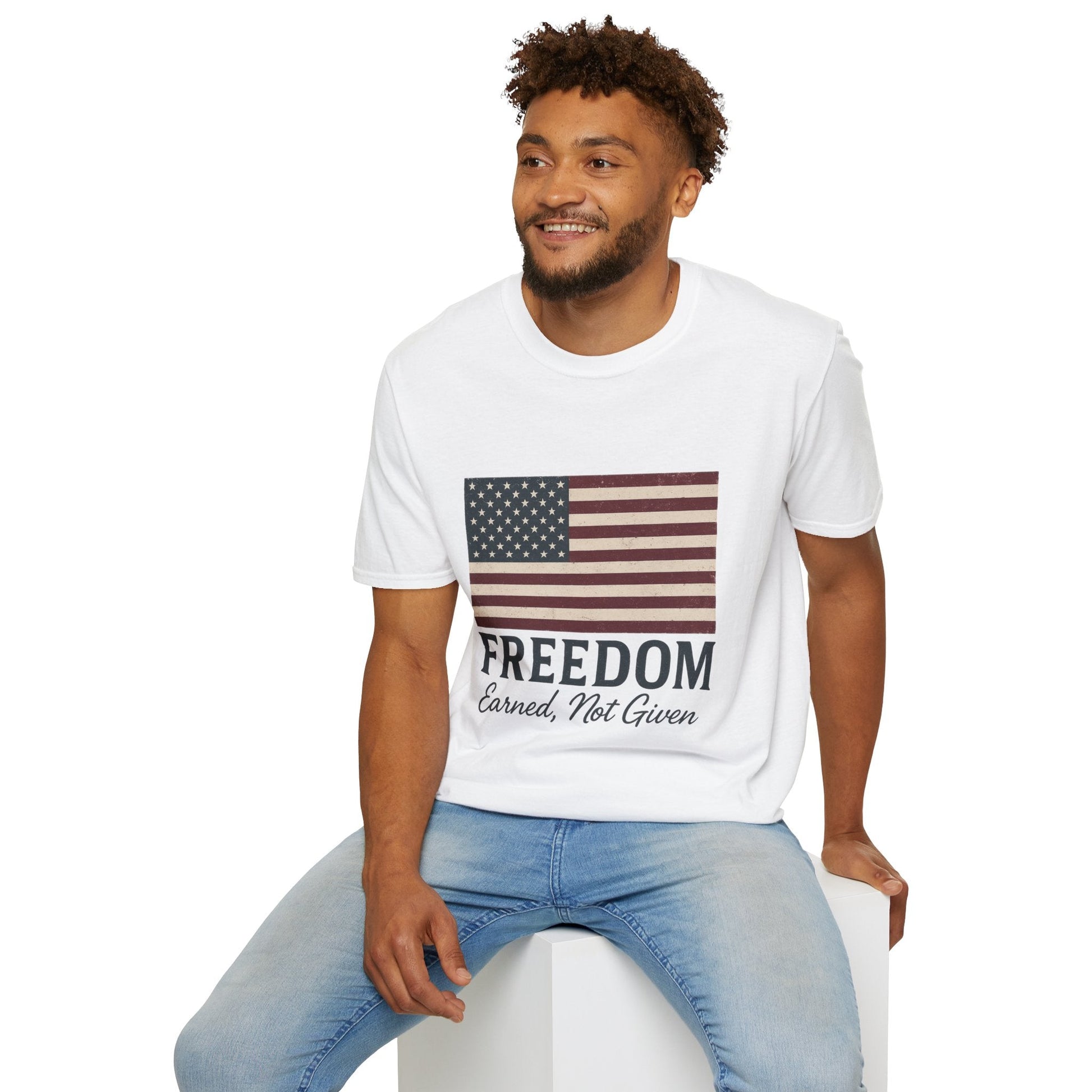 “Freedom Earned, Not Given” Patriotic T-Shirt – Soft Unisex Tee for Veterans, Independence Day & Everyday American Pride - The Buy Boom