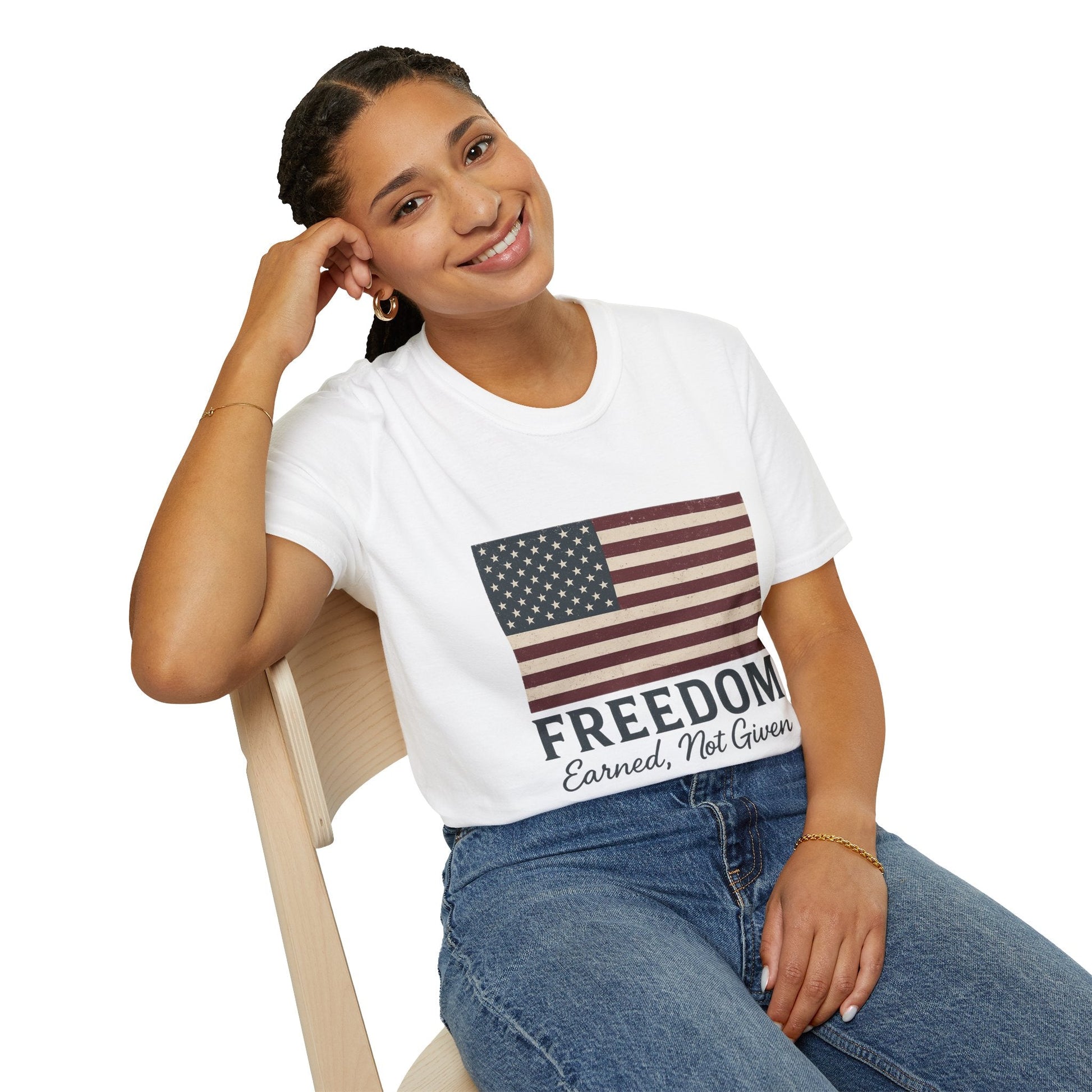 “Freedom Earned, Not Given” Patriotic T-Shirt – Soft Unisex Tee for Veterans, Independence Day & Everyday American Pride - The Buy Boom