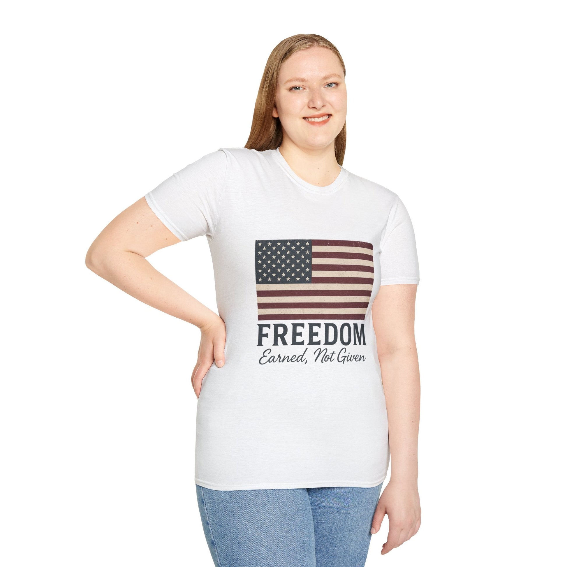 “Freedom Earned, Not Given” Patriotic T-Shirt – Soft Unisex Tee for Veterans, Independence Day & Everyday American Pride - The Buy Boom