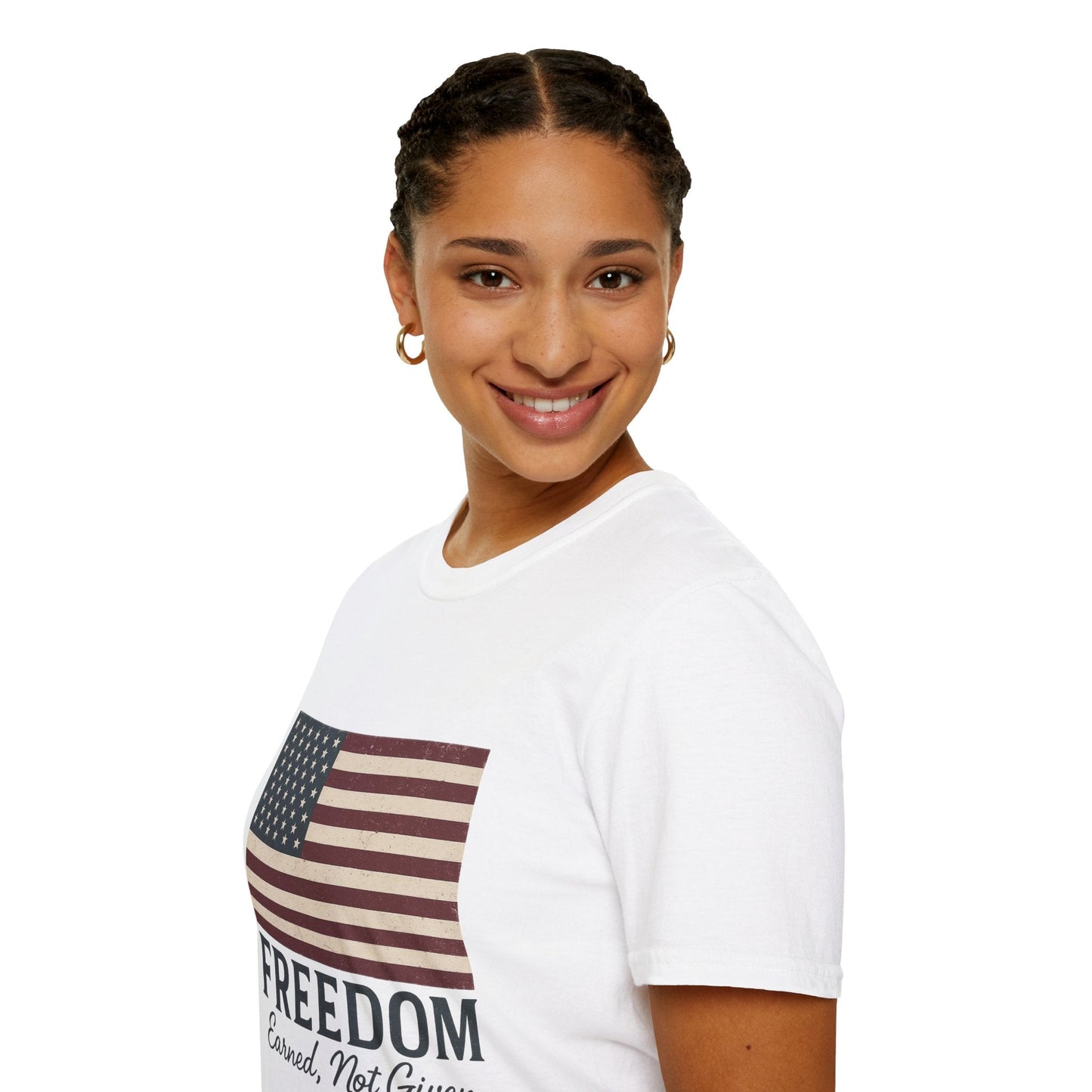 “Freedom Earned, Not Given” Patriotic T-Shirt – Soft Unisex Tee for Veterans, Independence Day & Everyday American Pride - The Buy Boom