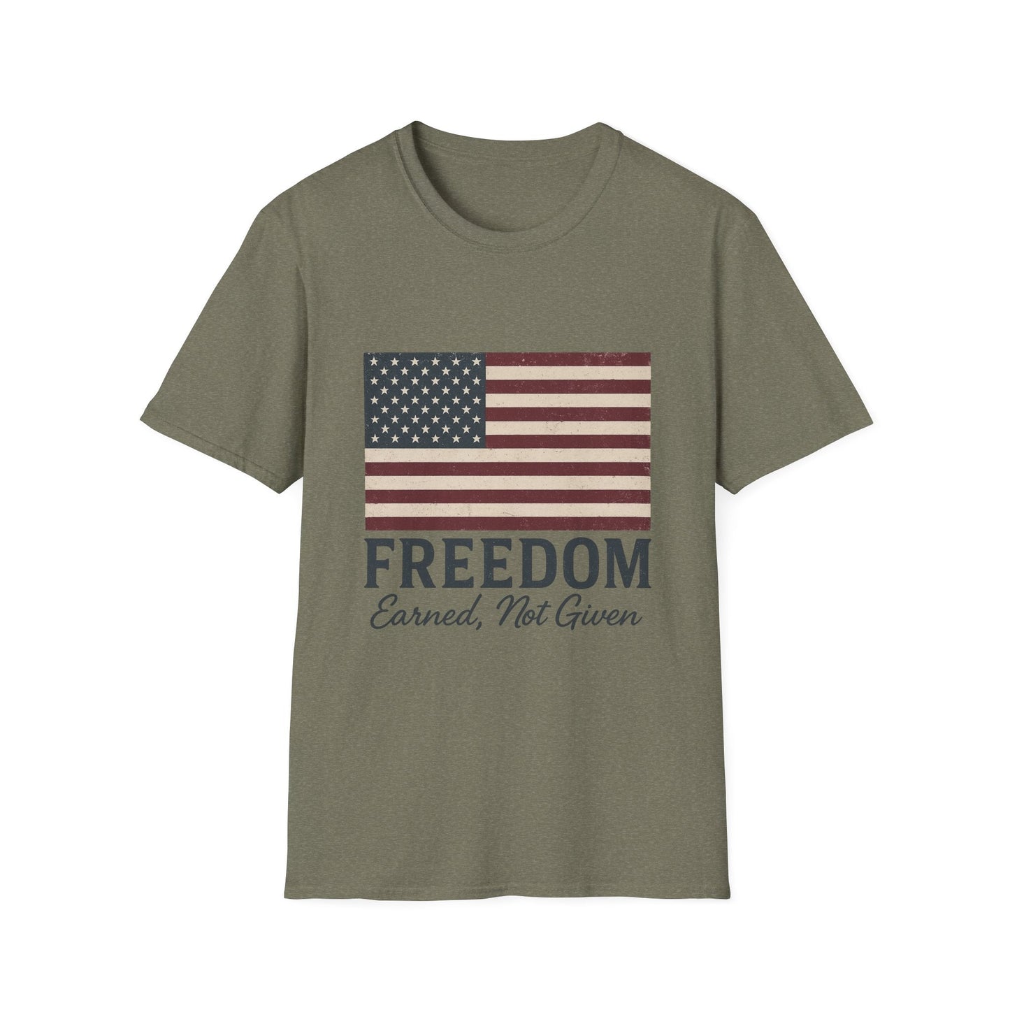 “Freedom Earned, Not Given” Patriotic T-Shirt – Soft Unisex Tee for Veterans, Independence Day & Everyday American Pride - The Buy Boom