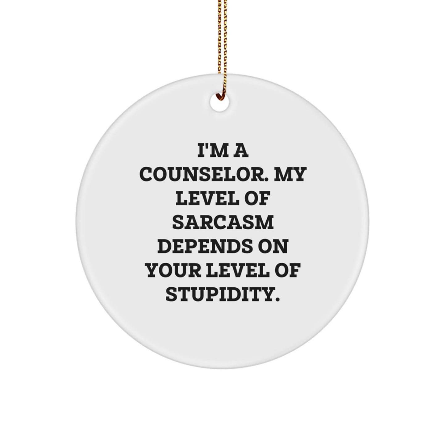 Fun Funny Counselor Gifts from Friends, Christmas Unique Circle Ornaments for Counselors, I'm A Counselor Sarcasm Quote Decor - The Buy Boom