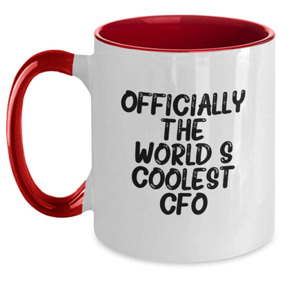 Fun Gifts from Friends for CFO, Funny Two Tone Coffee Mug, Officially The World's Coolest Cfo Christmas Unique Gifts, Black and White, 11oz Capacity - The Buy Boom