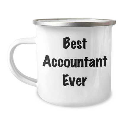 Funny Accountant Gifts for Men from Friends - 'Best Accountant Ever' Quote on Camping Mug, 12 oz Stainless Steel with Enamel Finish, Perfect for Graduation - The Buy Boom