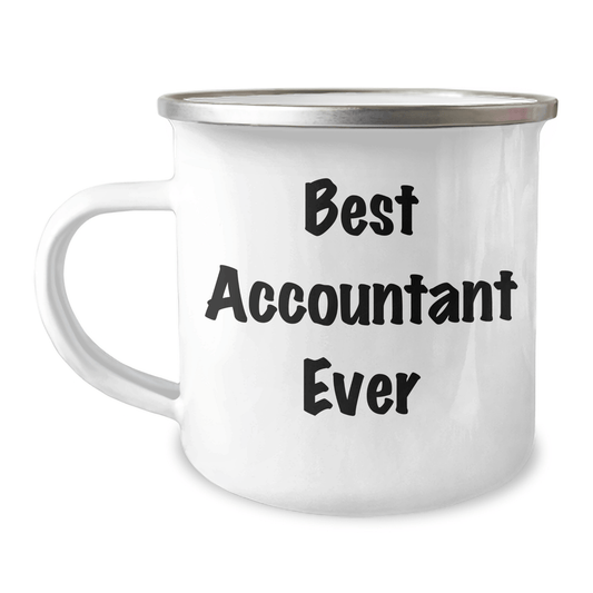 Funny Accountant Gifts for Men from Friends - 'Best Accountant Ever' Quote on Camping Mug, 12 oz Stainless Steel with Enamel Finish, Perfect for Graduation - The Buy Boom