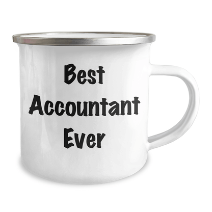 Funny Accountant Gifts for Men from Friends - 'Best Accountant Ever' Quote on Camping Mug, 12 oz Stainless Steel with Enamel Finish, Perfect for Graduation - The Buy Boom