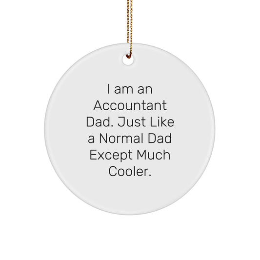 Funny Accountant Gifts for Men, Unique Circle Ornament I Am An Accountant Dad Except Much Cooler Christmas Decorations - The Buy Boom