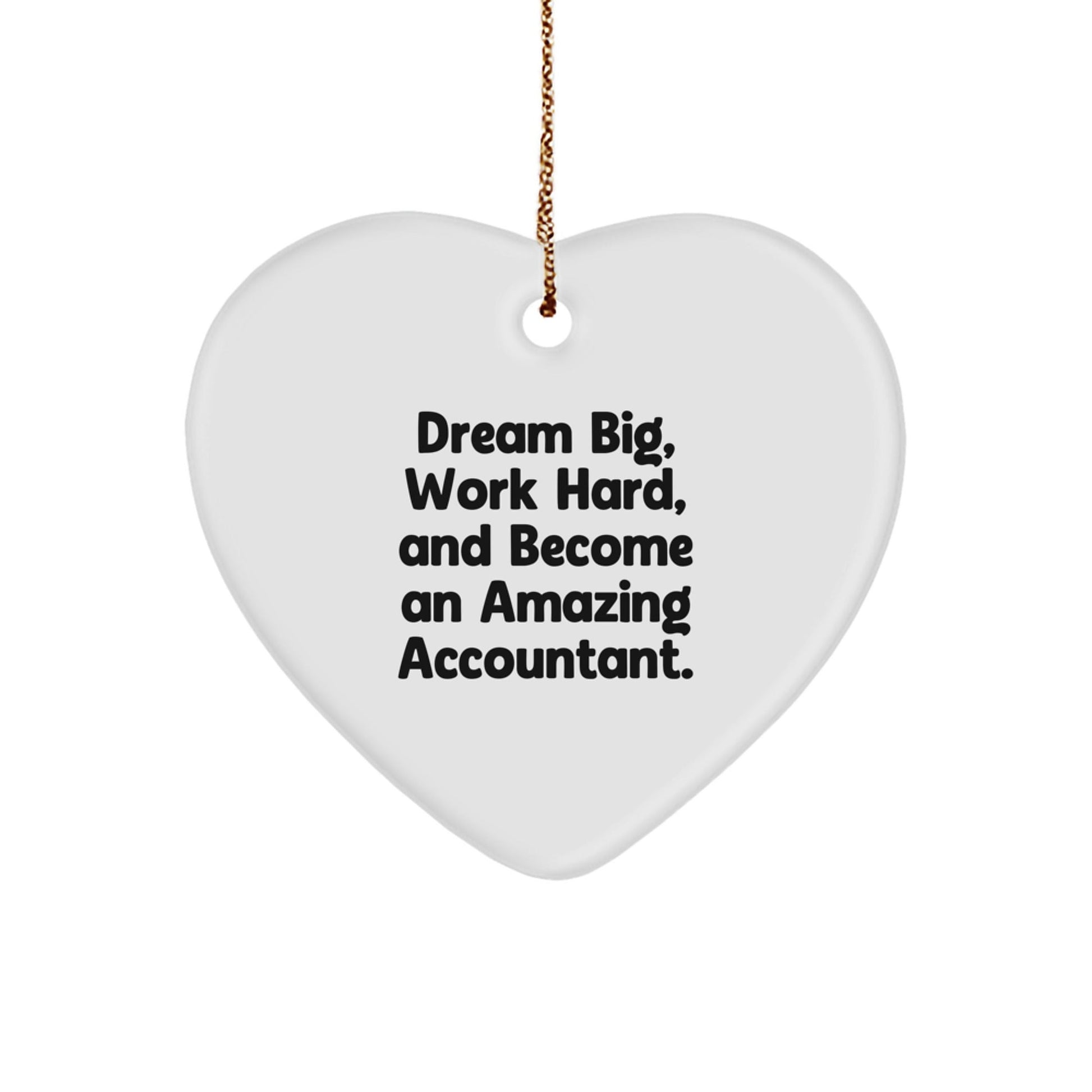 Funny Accountant Gifts from Friends and Family, Heart Ornament for Christmas Unique Gifts, Dream Big, Work Hard, And Become An Amazing Accountant. - The Buy Boom
