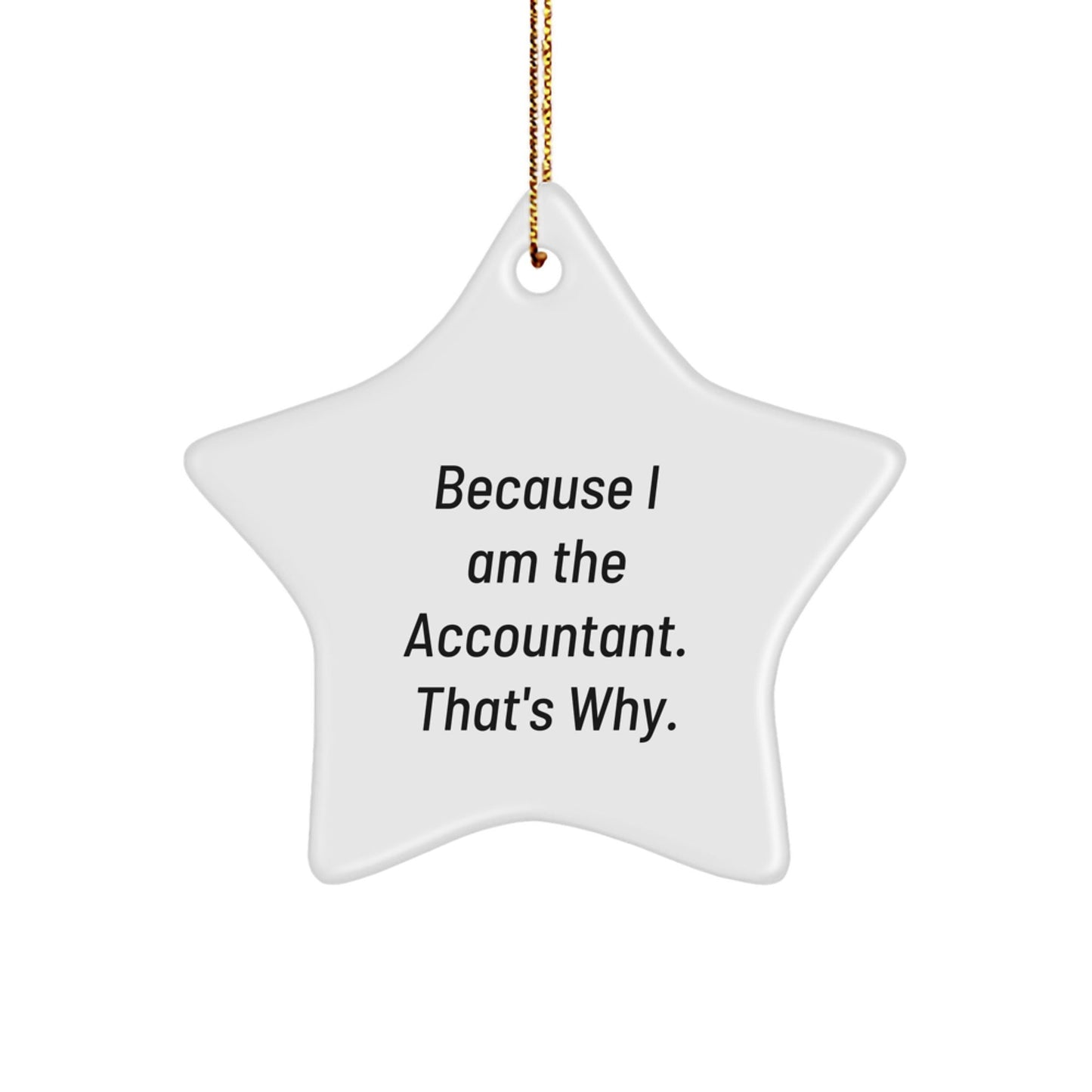 Funny Accountant Gifts from Friends and Family - Star Ornament Because I Am The Accountant That's Why Christmas Unique Gifts for Men Women Coworkers - The Buy Boom