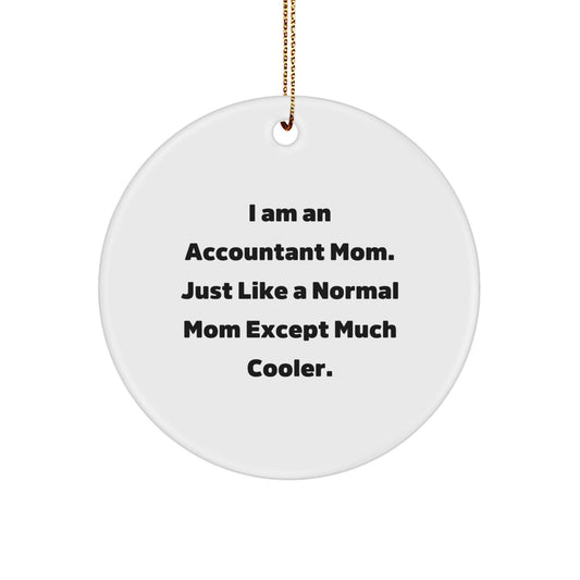 Funny Accountant Gifts from Mom for Accountant Friends and Family - I Am An Accountant Mom, Circle Ornament, Christmas Unique Gifts - The Buy Boom