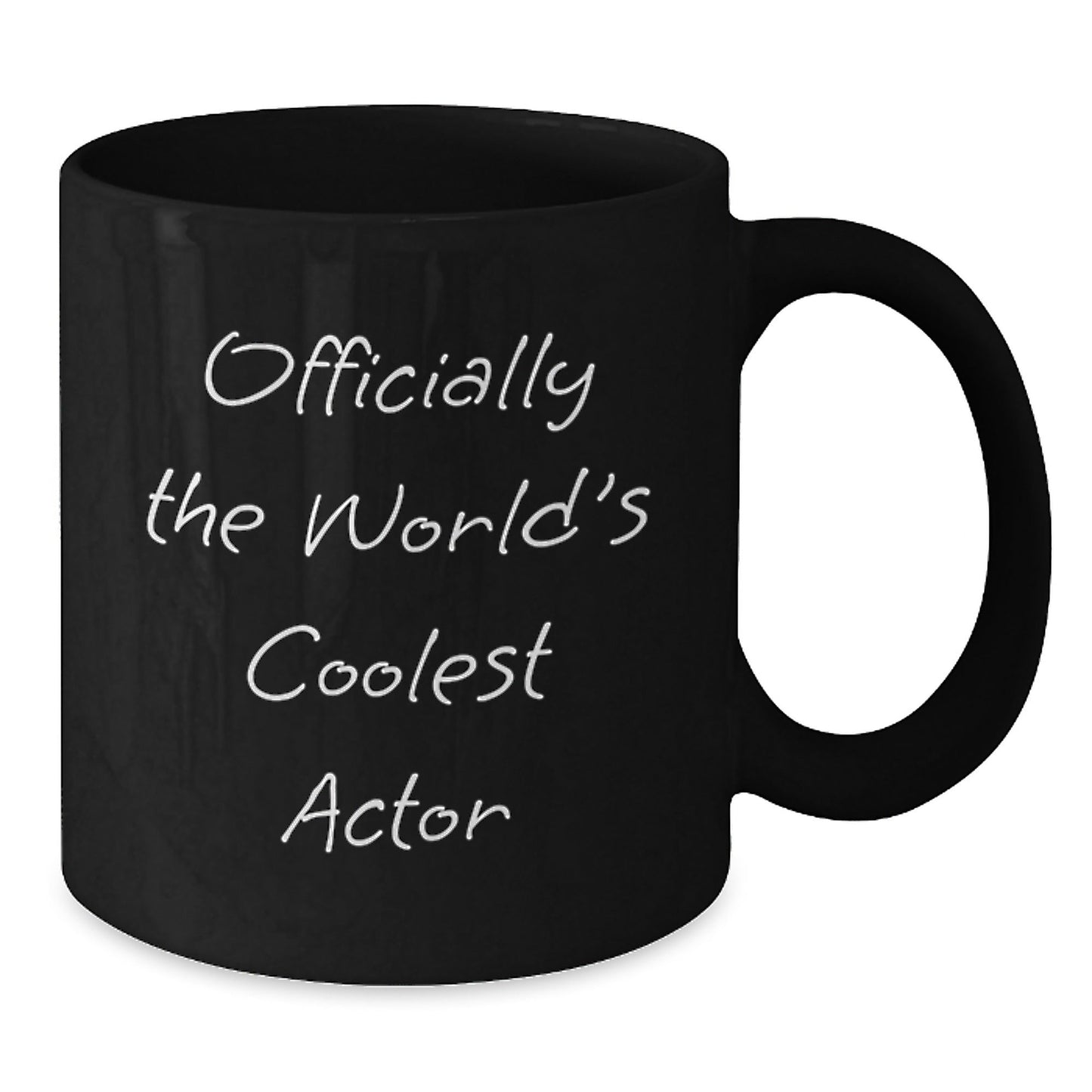 Funny Actor Gifts for Him - Actor Quotes Mugs, 'Officially The World's Coolest Actor' - Black Coffee Mug for Graduation, Gifts from Men to Friends - The Buy Boom