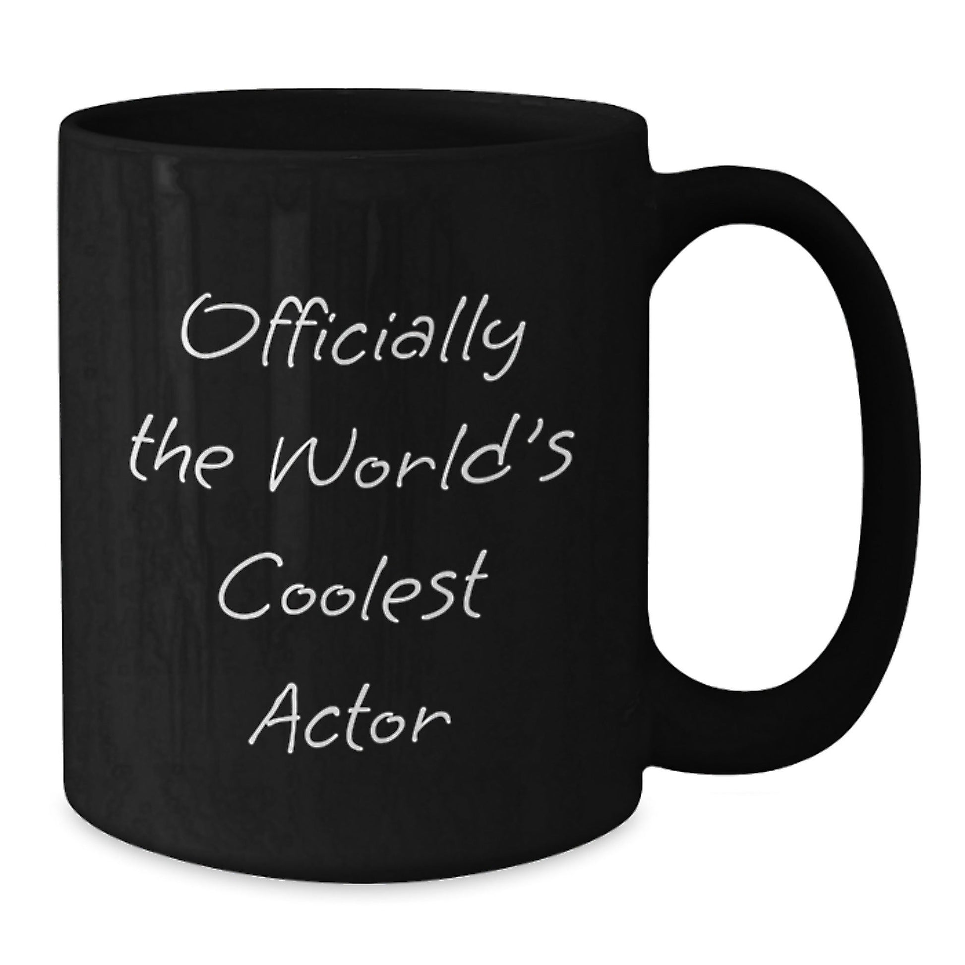 Funny Actor Gifts for Him - Actor Quotes Mugs, 'Officially The World's Coolest Actor' - Black Coffee Mug for Graduation, Gifts from Men to Friends - The Buy Boom