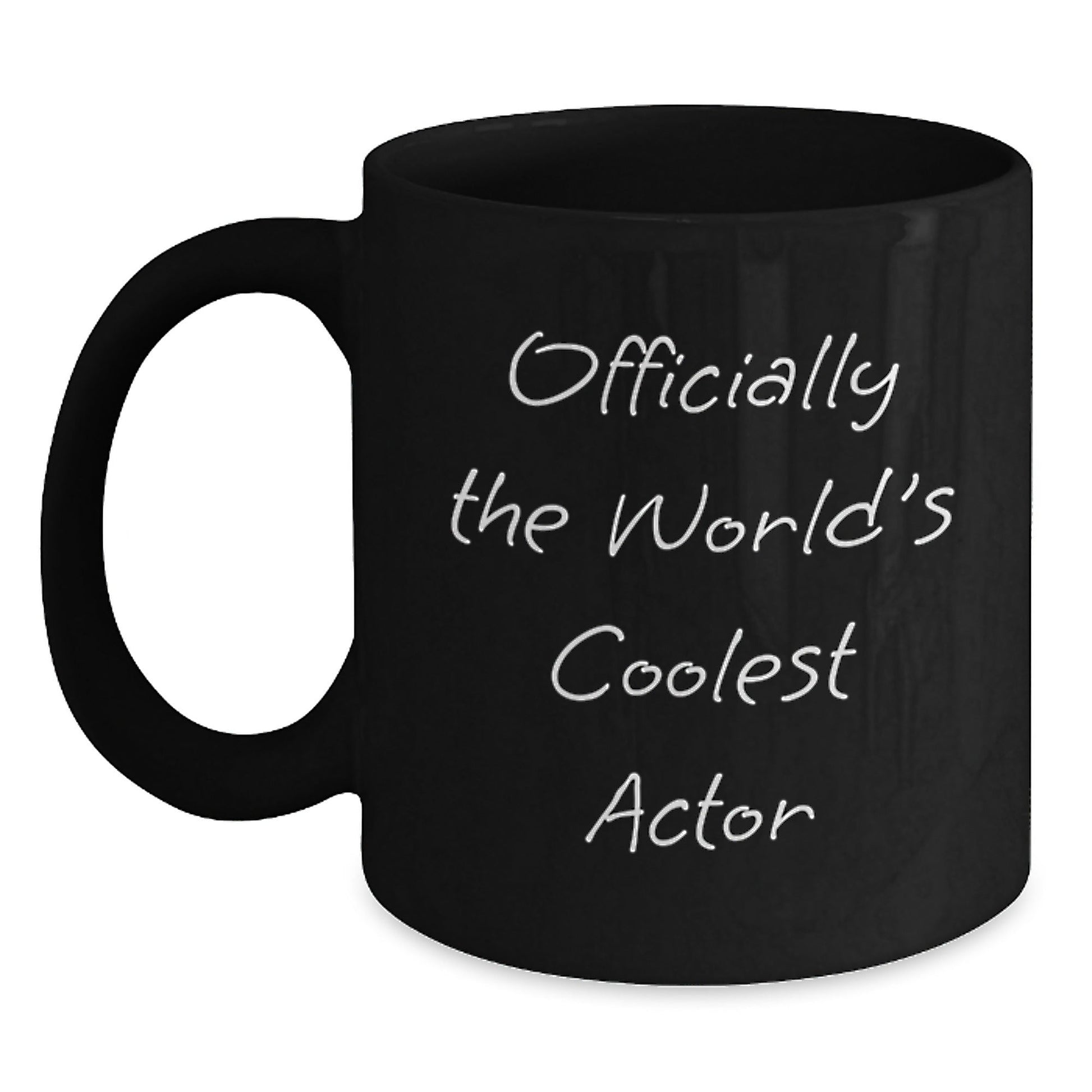 Funny Actor Gifts for Him - Actor Quotes Mugs, 'Officially The World's Coolest Actor' - Black Coffee Mug for Graduation, Gifts from Men to Friends - The Buy Boom