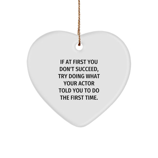 Funny Actor Heart Ornament, Unique Gifts from Men to Actor Friends for Christmas, Heart Shaped Decor - The Buy Boom