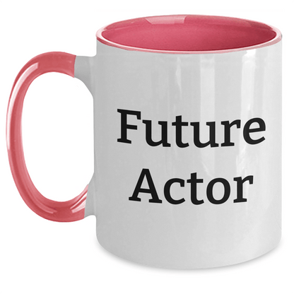 Funny Actor Quote Two Tone Coffee Mug, Gifts from Friends for Future Actor Graduation, Black and White, Red and White, Navy and White, Pink and White - The Buy Boom