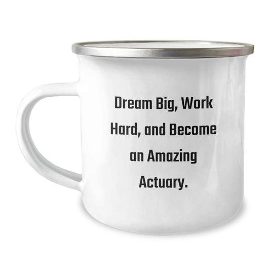 Funny Actuary Gifts for Men, Work Hard Dream Big Camping Mugs, Inspirational Quote, Christmas Unique Gifts from Friends to Actuary Colleagues - The Buy Boom