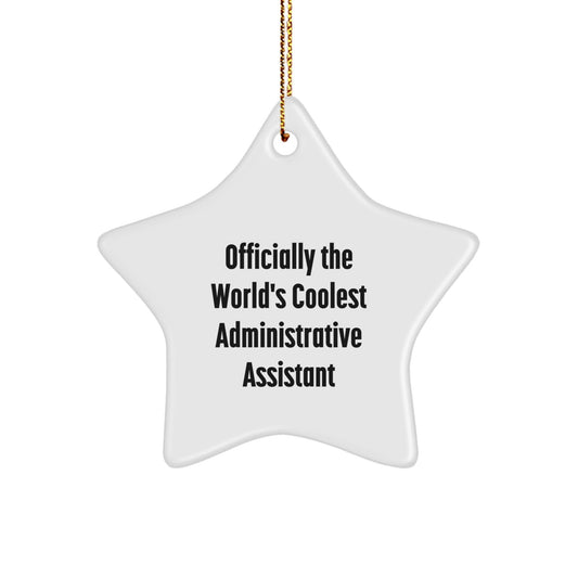 Funny Administrative Assistant Gifts from Friends for Men Women Coworkers, Officially The World's Coolest, Star Ornament Christmas Unique Decorations - The Buy Boom