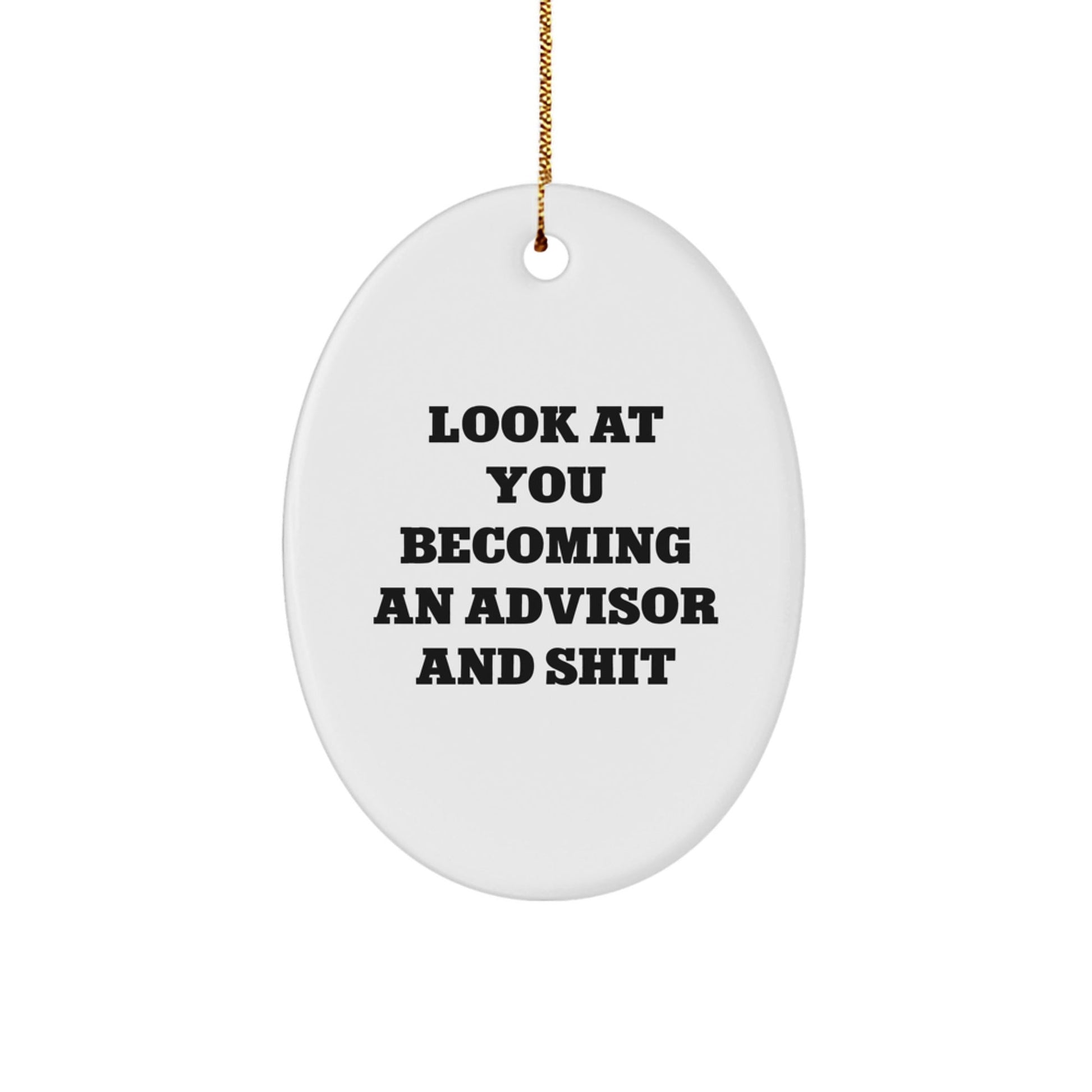 Funny Advisor Oval Ornament Gifts from Friends for Christmas Unique Advisor Decorations - Look At You Becoming An Advisor And Shit - The Buy Boom