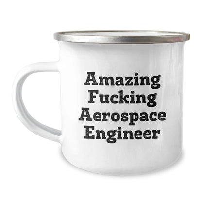 Funny Aerospace Engineer Gifts, Inspirational Quote for Camping Mug, Gifts from Friends to Aerospace Engineer on Birthday, Gifts for Men, 12 oz Stainless Steel, Enamel Finish - The Buy Boom