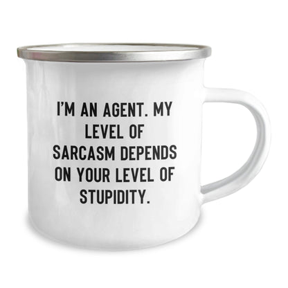 Funny Agent Camping Mug, Sarcasm Gifts for Him from Friends, Christmas Unique Agent Mugs for Agent Lovers - The Buy Boom