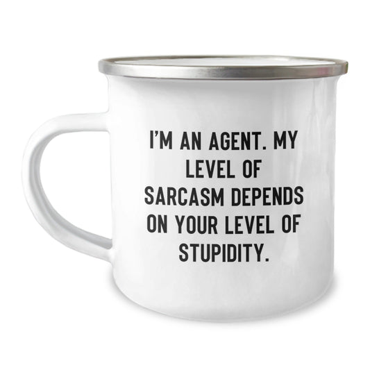 Funny Agent Camping Mug, Sarcasm Gifts for Him from Friends, Christmas Unique Agent Mugs for Agent Lovers - The Buy Boom