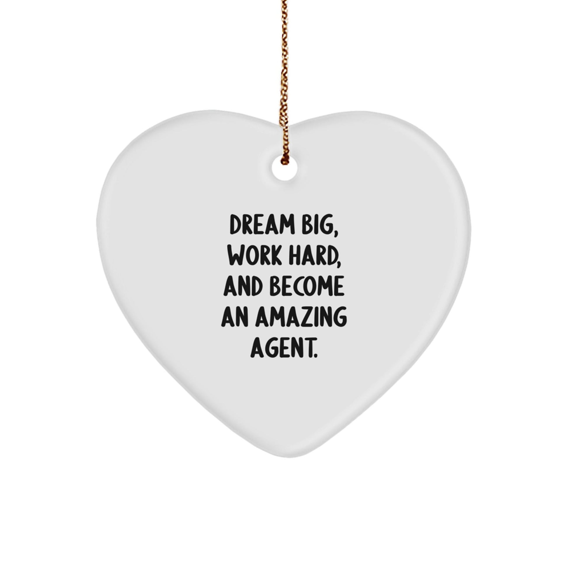 Funny Agent Christmas Heart Ornament Gifts from Friends for Agent, Dream Big Work Hard, Amazing Agent Gift Ideas, Christmas Unique Agent Gifts - The Buy Boom