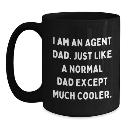 Funny Agent Dad Black Coffee Mugs for Men, Unique Christmas Unique Gifts from Dad to Agent, Perfect for Agent Enthusiasts, Black Ceramic Mug, 11oz or 15oz - The Buy Boom