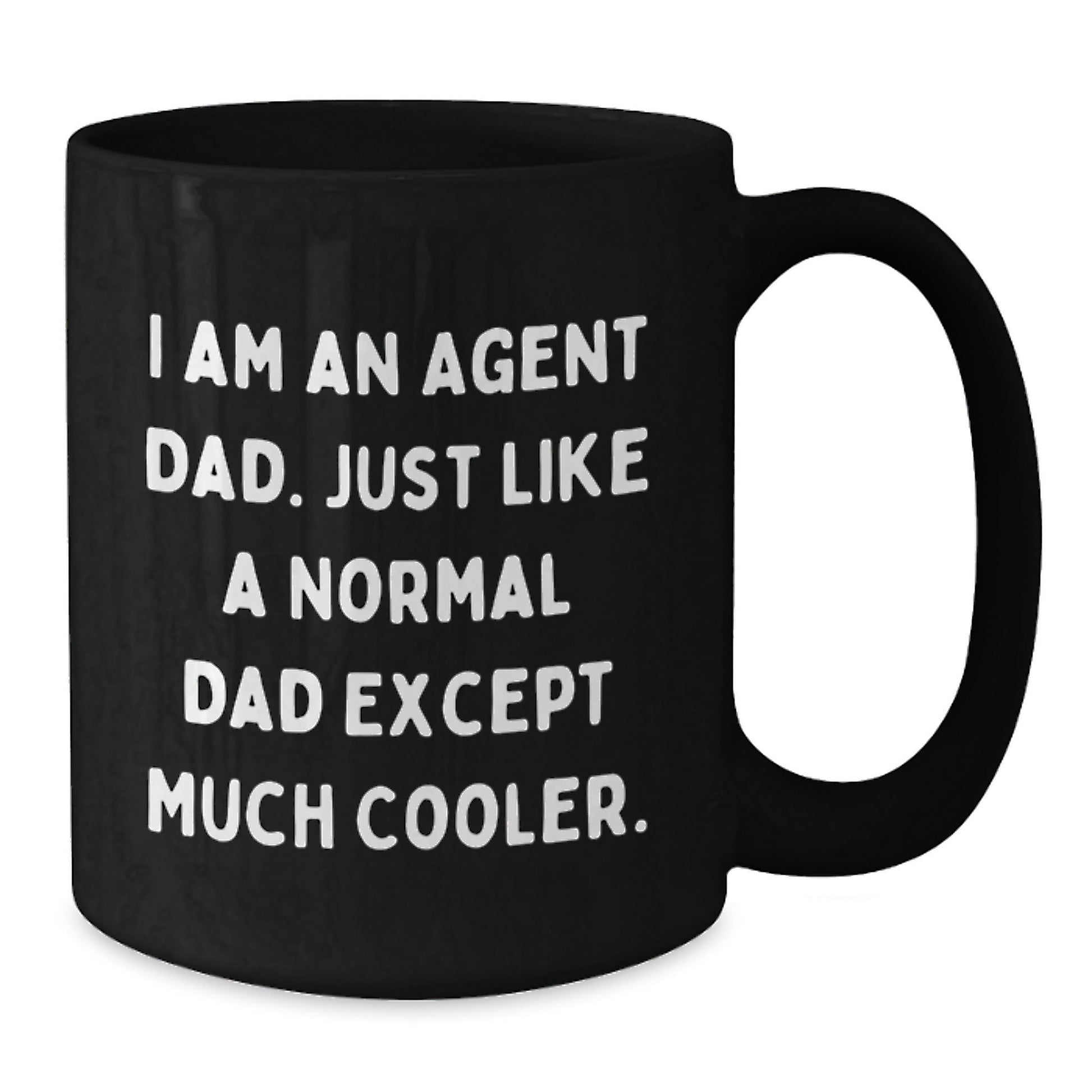 Funny Agent Dad Black Coffee Mugs for Men, Unique Christmas Unique Gifts from Dad to Agent, Perfect for Agent Enthusiasts, Black Ceramic Mug, 11oz or 15oz - The Buy Boom