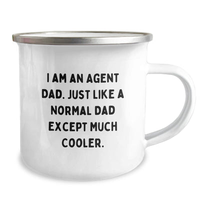 Funny Agent Dad Camping Mug, Unique Christmas Unique Gifts from Dad to Agent, Cool Agent Gift for Men, Agent Dad Humor - The Buy Boom