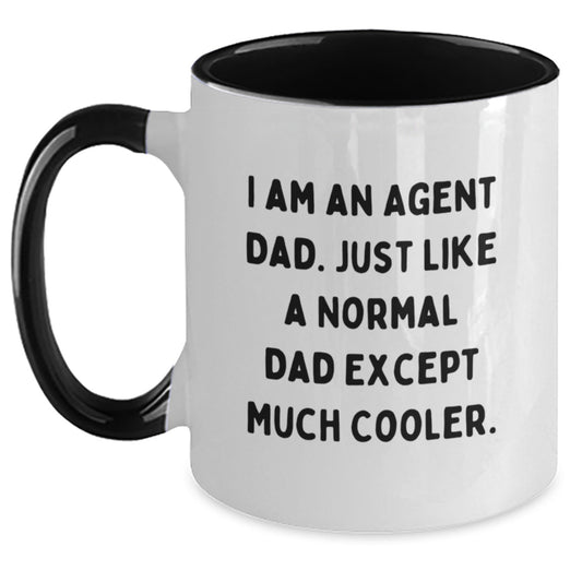 Funny Agent Dad Two Tone Coffee Mugs Gifts from Agent Dads for Agent Dads, Christmas Unique Gifts for Agent - The Buy Boom