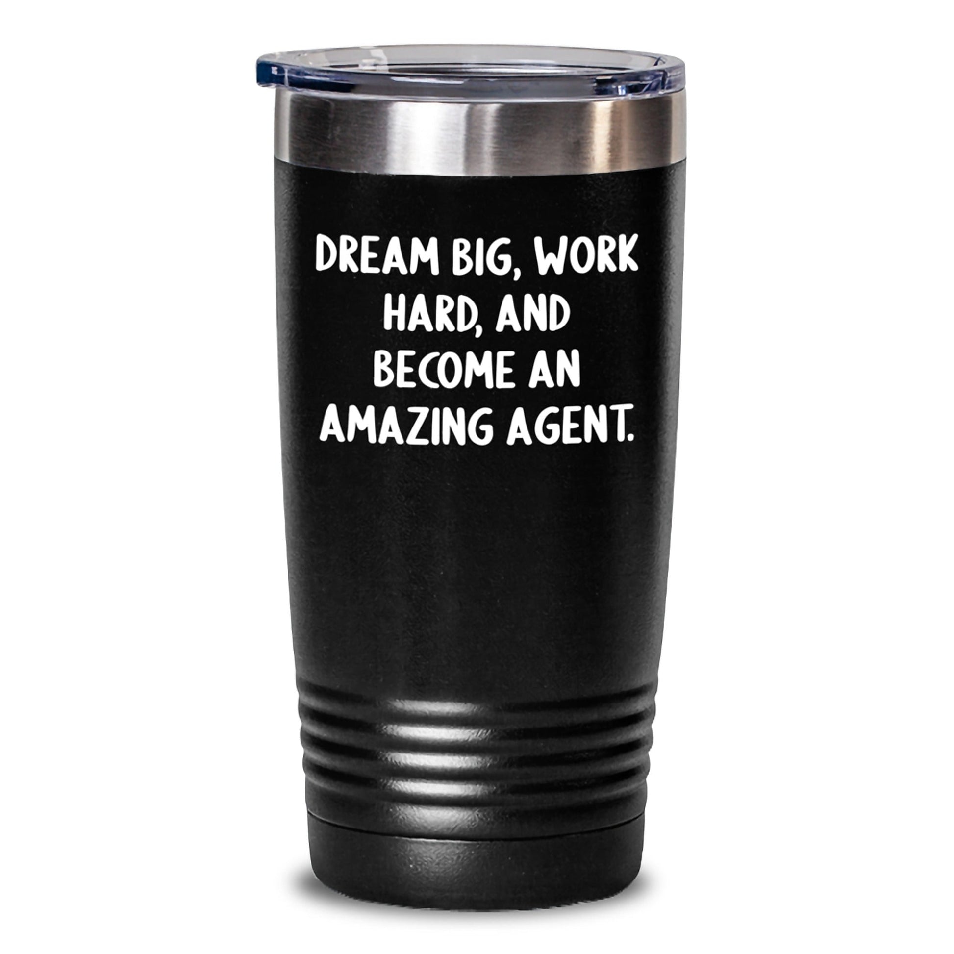 Funny Agent Gifts from Family, Unique Agent Tumblers for Christmas Unique Gifts, Dream Big Work Hard Become Amazing Agent Mug Tumbler - The Buy Boom