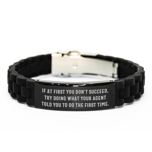 Funny Agent Gifts from Men to Agent for Christmas - Glide lock Clasp Bracelet with Inspirational Quote - The Buy Boom
