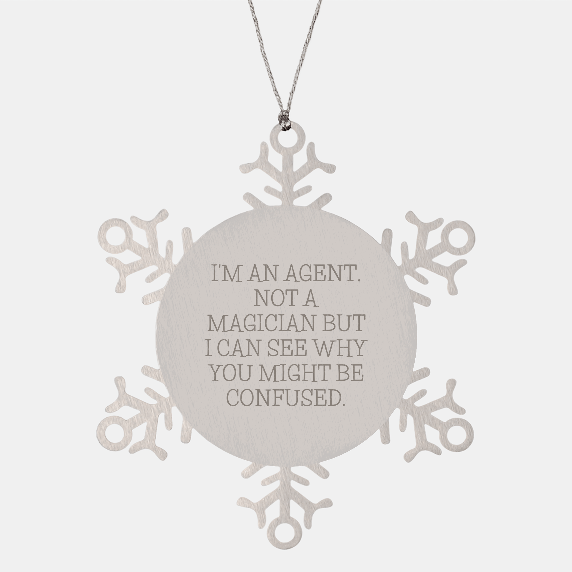 Funny Agent Gifts from Men to Friends - Snowflake Ornament with Quote, Agent Christmas Unique Gifts, Unique Snowflake Agent Ornament, Gifts for Agents - The Buy Boom
