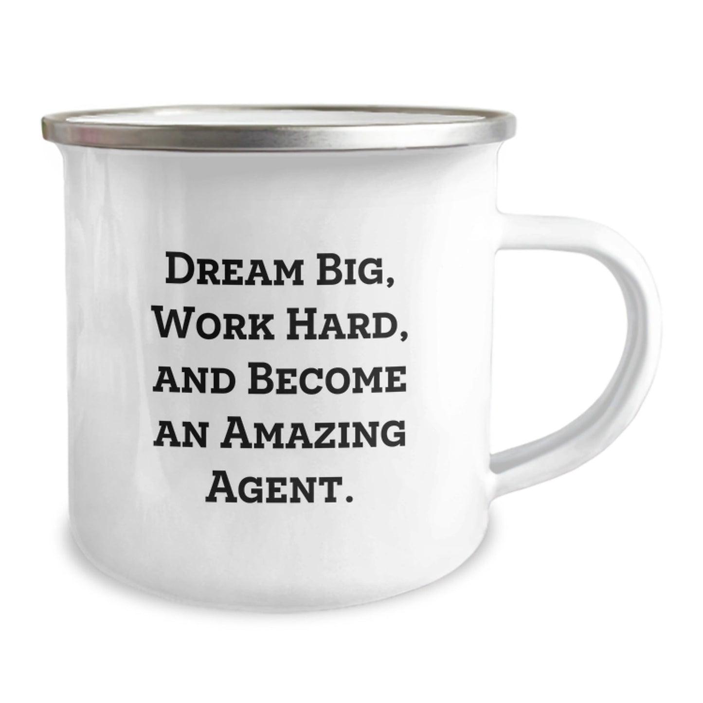 Funny Agent Gifts from Men, Unique Christmas Unique Gifts for Agent Friends, Camping Mug with Quote 'Dream Big, Work Hard, And Become An Amazing Agent.' - The Buy Boom
