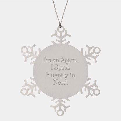 Funny Agent Gifts I'm An Agent Snowflake Ornament, Unique Christmas Unique Gifts from Friends, Family, Coworkers, for Men, Women, Agents - The Buy Boom