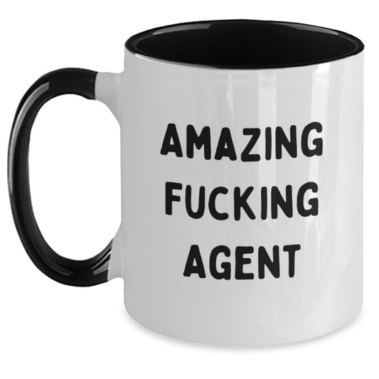 Funny Agent Quote Two Tone Coffee Mug, Gifts from Friends, Birthday Unique Agent Gifts for Men - The Buy Boom