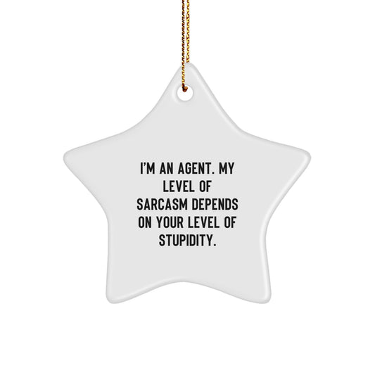 Funny Agent Star Ornament, Christmas Unique Gifts from Friends, Agent Enthusiast Agent Gifts for Men, Women, Coworkers, or Family - The Buy Boom