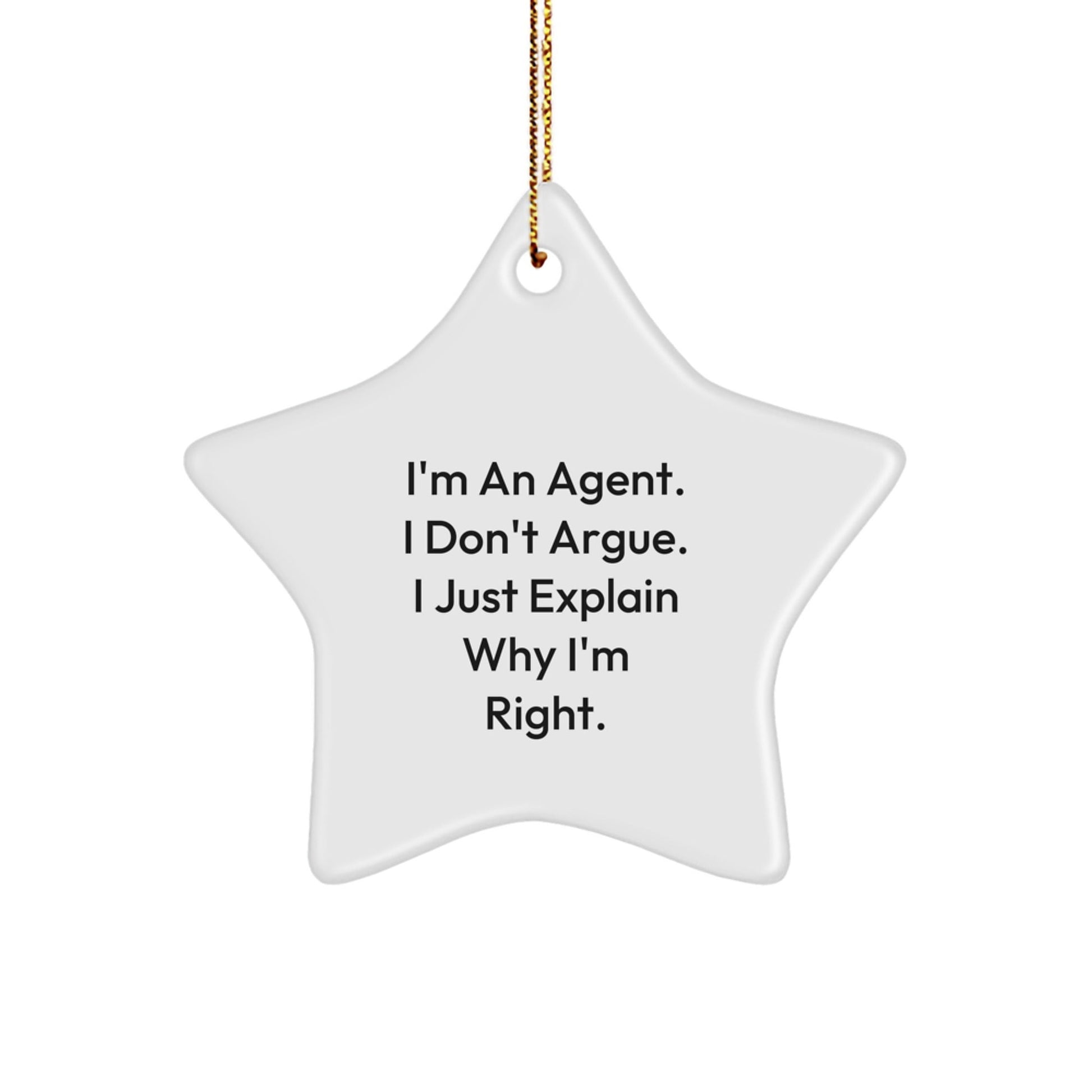 Funny Agent Star Ornament - Gifts from Friends to Agents, Christmas Unique Gifts for Men, Women, Coworkers, Family - The Buy Boom